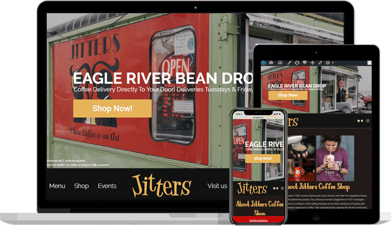 Jitters Coffee Shop website